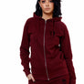 Ladies Burgundy Zip Hoody